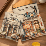 Personalized Take Me To Bookstore Book Sleeve Cover with Name Zipper and Front Pocket Birthday Gift for Bookworms