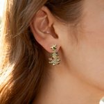 Personalizada Piedra de Nacimiento Árbol de Navidad Estrella Stud Pendientes Dainty Joyería Aniversario Regalo de Navidad para las mujeres