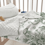 Personalized Retro Style Ocean Animals Soft Throw Blanket with Name Nusery Decor Birthday Baby Shower Christmas Gift for Newborns Kids