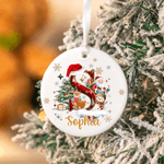 Personalised Cute Santa Claus Snowman Initial Ceramic Christmas Ornament with Name Tree Decor Christmas Gift for Friends Family