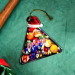 Personalisierte Santa Hut Billard Weihnachten Lichter Acryl Ornament mit Namen Home Decor Weihnachtsgeschenk für Billard-Liebhaber