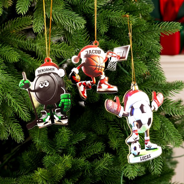 Ornamento natalizio multisport personalizzato in acrilico con nome Regalo di Natale per atleti e allenatori