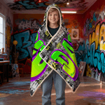 Personalisierte Graffiti-Stil Multicolor Kapuzendecke mit Namen Home Decor Geburtstag Weihnachten Geschenk für Jugendliche Freunde Graffiti-Liebhaber