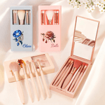 Personalised Gemstone Birth Flower Makeup Brush Travel Storage Box Set with Name Birthday Wedding Gift for Women