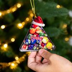 Personalisierte Santa Hut Billard Weihnachten Lichter Acryl Ornament mit Namen Home Decor Weihnachtsgeschenk für Billard-Liebhaber