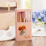 Personalisierte Edelstein Geburt Blume Makeup Pinsel Reise Storage Box Set mit Namen Geburtstag Hochzeit Geschenk für Frauen