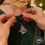 Personlig langhale Marsupilami juletreformet halskjede med navn Julegave til kvinner jenter | Callie × Marsupilami®