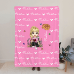 Personalizzato Cartoon lettura personaggio nascita fiore morbido lancio coperta con nome compleanno regalo di Natale per gli amici della famiglia