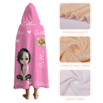 Personalizado lindo personaje de dibujos animados Corazón Nacimiento Flor Multicolor Suave manta con capucha con nombre Cumpleaños Regalo de Navidad para los amigos de la familia