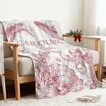 Personalized Retro Style Ocean Animals Soft Throw Blanket with Name Nusery Decor Birthday Baby Shower Christmas Gift for Newborns Kids