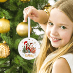 Personalised Cute Santa Claus Snowman Initial Ceramic Christmas Ornament with Name Tree Decor Christmas Gift for Friends Family