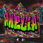 Personalized Graffiti-Style Multicolor Hooded Blanket with Name  Home Decor Birthday Christmas Gift for Teenagers Friends Graffiti Lovers