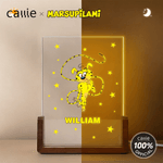 Personalised Long-Tailed Leopard Marsupilami LED Night Light with Name and Wooden Base Home Decor Christmas Gift for Children | Callie × Marsupilami®