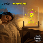 Personalised Long-Tailed Leopard Marsupilami LED Night Light with Name and Wooden Base Home Decor Christmas Gift for Children | Callie × Marsupilami®