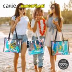 Gepersonaliseerde Langstaart Luipaard Marsupilami Transparante Holografische Reistas met Naam Verjaardagscadeau voor Vrouwen | Callie × Marsupilami®