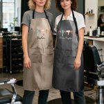 Gepersonaliseerd haarstyling gereedschap bloem verstelbaar schort met naam en zak verjaardag kapperszaak opening cadeau voor kappers kappers