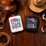 Spersonalizowany Kapelusz Kowbojki Podkowa w stylu Western Cowgirl Dwustronne lusterko do makijażu LED z imieniem Prezent urodzinowy na rocznicę ślubu dla kobiet i dziewcząt