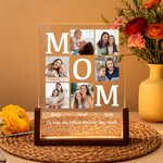 Personalisiertes Fotos-Nachtlicht mit 6 Fotos Namen und Wunschtext inklusive Holzsockel Wohndeko Geburtstag Jahrestag Geschenk für Eltern Großeltern