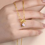 Collier Personnalisé avec 1 à 6 Pierres de Naissance sur Pendentifs en Forme de Filles Cadeau Anniversaire Fête pour Enfant Femme