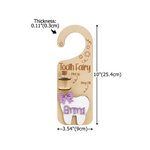 Personalisierte hölzerne gravierte Zahnfee Stern Name Türhänger mit Geldschlitz und Glasflasche Schlafzimmer Dekoration Zahnverlust Souvenir Geschenk für Kinder