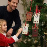 Personalisierte Weihnachten Rentier Filz Geschenkkarte Halter Ornament mit Namen Baumschmuck Weihnachtsgeschenk für Familie Freunde