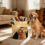 Cesta de almacenamiento personalizada con patas de perro 3D y nombre regalo de cumpleaños y mudanza para amantes de animales