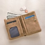 Portefeuille en cuir plié avec nom et fentes pour cartes multiples Cadeau d'anniversaire pour femmes