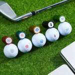 Personalisierte Golf Elemente Monogramm selbstfärbende Golfball Stempel mit Metall Aufbewahrungsbox Geburtstag Sport Geschenk für Golfspieler Liebhaber