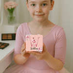 Spersonalizowane lusterko do makijażu z imieniem i inicjałem Ballerina Alphabet Floral Double-Sided 1X 2X PU Leather Birthday Anniversary Gift for Ballet Lovers