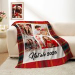 Coperta personalizzata con 3-9 foto e testo morbida decor per casa regalo di Natale per amici e famiglia