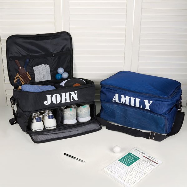 Personalized Name Design Large Golf Trunk Organizer Storage Bag with Adjustable Compartments Golf Accessories Birthday Christmas Gift for Golf Lovers