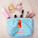 Personalized Cartoon Cheerleading Character Portable Makeup Bag with Name Senior Night Game Day Team Gift for Cheerleaders Coaches