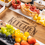 Personalized Engraved Text Kitchen Acacia Marble 11 Pcs Cutting Board Coaster Set with Bowl and Spoon Ship from USA  Housewarming Gift for Family