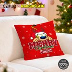 Personlig julgul prickig leopard Marsupilami mjukt kuddöverdrag med namn heminredning julklapp för barn | Callie × Marsupilami®