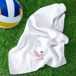 Toalla personalizada de 100% algodón con flor de nacimiento y nombre de voleibol regalo de cumpleaños para amantes del voleibol