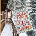 Chinoiserie personalizada Vintage Christmas Tree Garden Flag with Name amd Initial Decoración de exterior Regalo de Navidad para la familia amantes de la jardinería