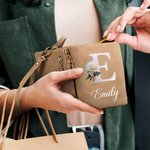 Personalisierte Geldbörse im irisierenden Design | mit Namen Geburtsblume Initiale | PU-Leder-Portemonnaie | Geburtstag Muttertag Geschenk für Frauen