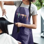 Gepersonaliseerd haarstyling gereedschap bloem verstelbaar schort met naam en zak verjaardag kapperszaak opening cadeau voor kappers kappers