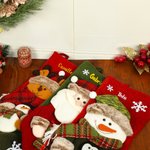 Bas de Noël Personnalisé avec Nom et Design de Bonhomme de Neige Père Noël ou Renne Cadeau de Fêtes de Fin d'Année pour Famille Enfants