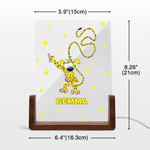 Personalised Long-Tailed Leopard Marsupilami LED Night Light with Name and Wooden Base Home Decor Christmas Gift for Children | Callie × Marsupilami®