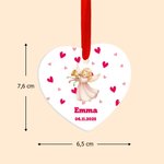 Ornement de Noël en Céramique Personnalisé avec Motif Ange Nom et Date Décoration de Sapin Cadeau Noël pour Famille Amis