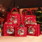 Sac en toile de jute rouge avec nom Cadeau de fête de Noël pour filles garçons enfants