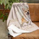 Personalised Whenever You Miss Me Snuggle This Pet Photo Soft Blanket with Name Sympathy Memorial Birthday Gift for Pet Owners Lovers