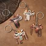 Personalized Horse Saddle Flat Acrylic Keychain with Name Birthday Christmas Gift for Horse Riders Lovers