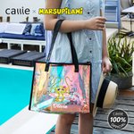Gepersonaliseerde Langstaart Luipaard Marsupilami Transparante Holografische Reistas met Naam Verjaardagscadeau voor Vrouwen | Callie × Marsupilami®