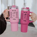 Personalized Birth Flower Bible Verse 40oz Insulated Tumbler with Name and Straw Christian Christmas Gift for Women