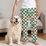 Personalizado Multicolor Plaid 1-4 Mascota Cara Fotos Mujeres Hombres Pijama Pantalones Fiesta Cumpleaños Regalo para los amantes de las mascotas Propietarios