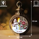 Adorno de vela LED sin llama personalizado con muñeco de nieve huellas de corazón y nombres regalo de Navidad para familia