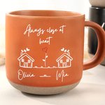 Personalized I Wish You Lived Next Door Love House 12 oz Ceramic Coffee Mug with Engraved Name Christmas Birthday Gift for Friends Colleagues