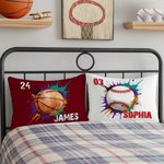 Personalized Splatter Paint Baseball Sports Throw Pillow Cover Home Decor Birthday Game Day Gift for Kids Ball Lovers
